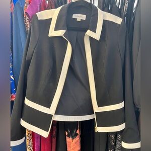 Calvin Klein Black and Cream Women's Jacket l 8